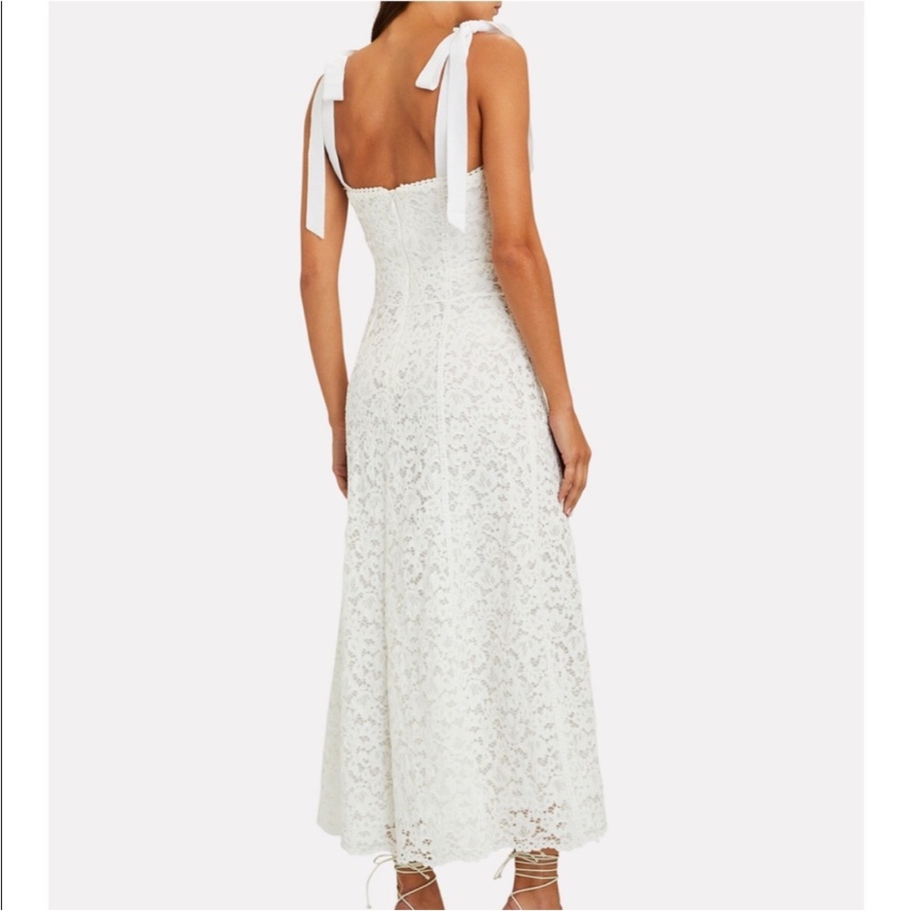 NWT Jonathan Simkhai Warm-White Lace Bustier Midi Dress | Size 8